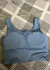 Grey Zip-Front Sports Bra