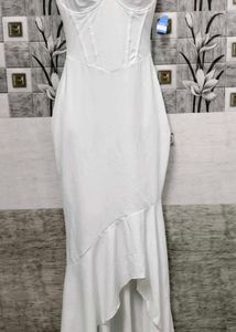 White  corset Bodycon Midi Dress