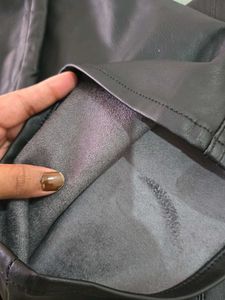 H&amp;M Black Faux Leather Pants with Fleece