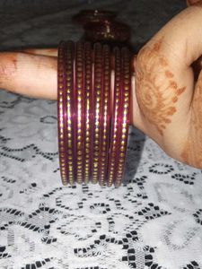 Maroon & Gold Bangle Set