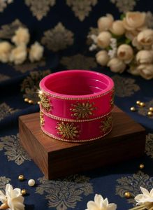 Pink Bridal Chura Set