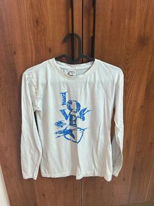 3 Time Worn White Full Sleeve Casual Top