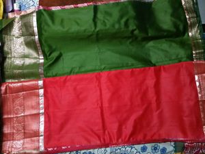 BrandNewElegant RedSilkSaree - With Unstiched Blou