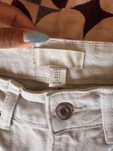 High-Waisted Straight Fit White Jeans