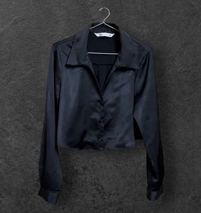 Zara Satin Crop Shirt