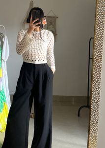 H&amp;M Off White Hole Knit Jumper