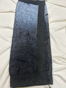 Elegant Black Embellished Saree