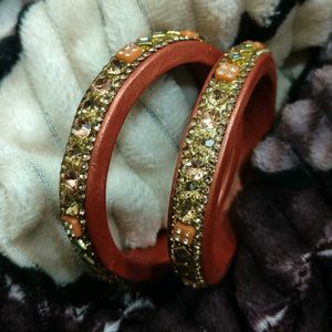 Colorful Lac Bangle Set combo of 3