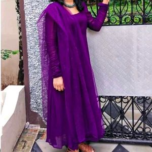 Purple Kurta Set & Dupatta