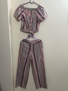 Striped co-ords Crop Top and trouser