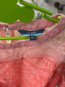 Peach Floral Cold Shoulder Top