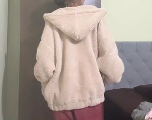 fur faux hooded jacket