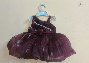 Burgundy Tulle Party Dress