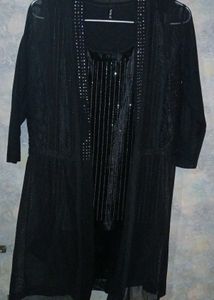 One Shimmer Lines TOP And Georget Fabric Jacket