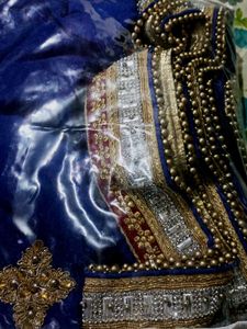Blue & Gold Embellished Sari 🥻