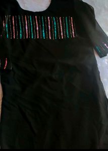 Sequined Black Kurti