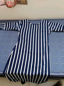 Striped Navy &amp; White Kurti