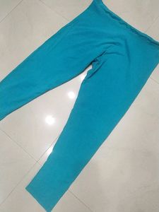 Sky Blue Straight Cotton Pants