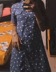 Vintage Polka Dot Shirt Dress