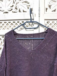 🎀 BUY1 GET1 Free Purple Crochet Top D