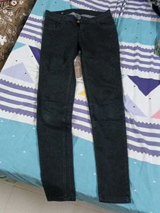 Women Black Jeans With Embroidery