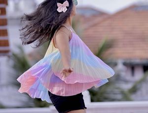 Rainbow Ombre Pleated Tank Top