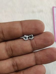 Combo Of 925 Heart& Flower Stud Earrings With