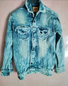 Y2K Distressed Denim Jacket Size M Vintage Korean
