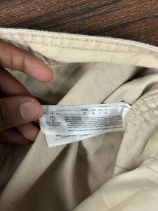 Khaki Wide Leg Cargo Pants