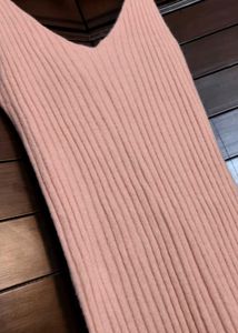 Women Pink Woollen Sheath Dress with Top