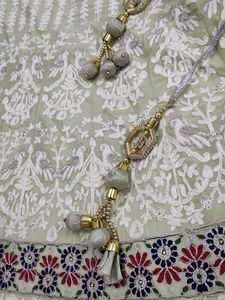 Light Green Lehenga With Beautiful Embroidery