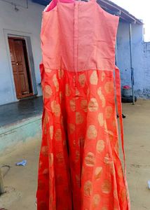 Orange &amp; Gold Brocade Dress