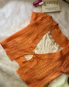 Crochet Orange Jacket🧡