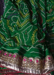 Green Bandhani Saree