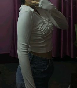 white crop top