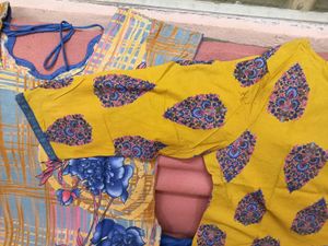 GentlyUsed BlueFlower Print 2-Kurti &amp; PatialaBotto