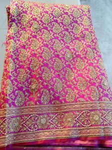 Beads Work Saree