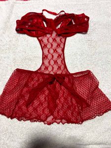Red Lace Babydoll Bodysuit (XL)