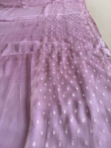Lavender Silk Saree with Delicate Embroidery