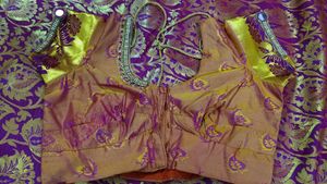 kanjivaram saree with work blouse 😍 silk