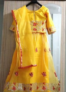 Yellow Embroidered Lehenga Choli