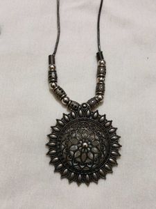 Silver Oxidised Necklace &amp; Earring Set