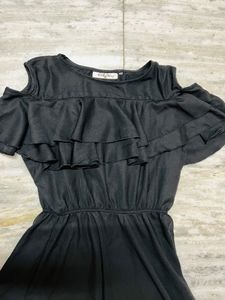 Black Ruffle Maxi Dress