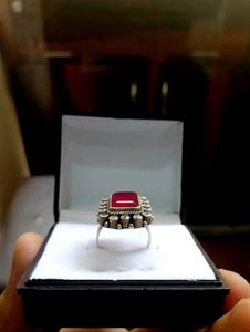 Cut stone Ring Pure Silver 925