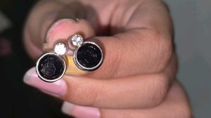 Black & Silver Stud Earrings