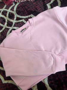 Pink Cropped Sweatshirt dropshoulder