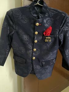Boys' Navy Floral Blazer