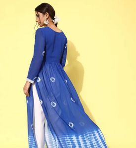 Blue Suit With Patterns Tie And Dye