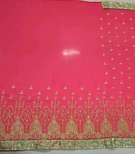 Embroidery Heavy Work Saree For Women