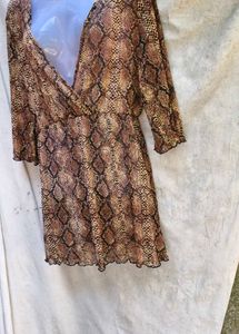 181212 Snakeskin Print Mini Dress